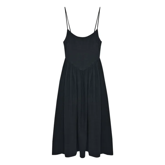 Vestido Lippia de algodón y lino | Negro