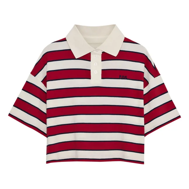 Polo Rayures Acacia Coton | Rouge