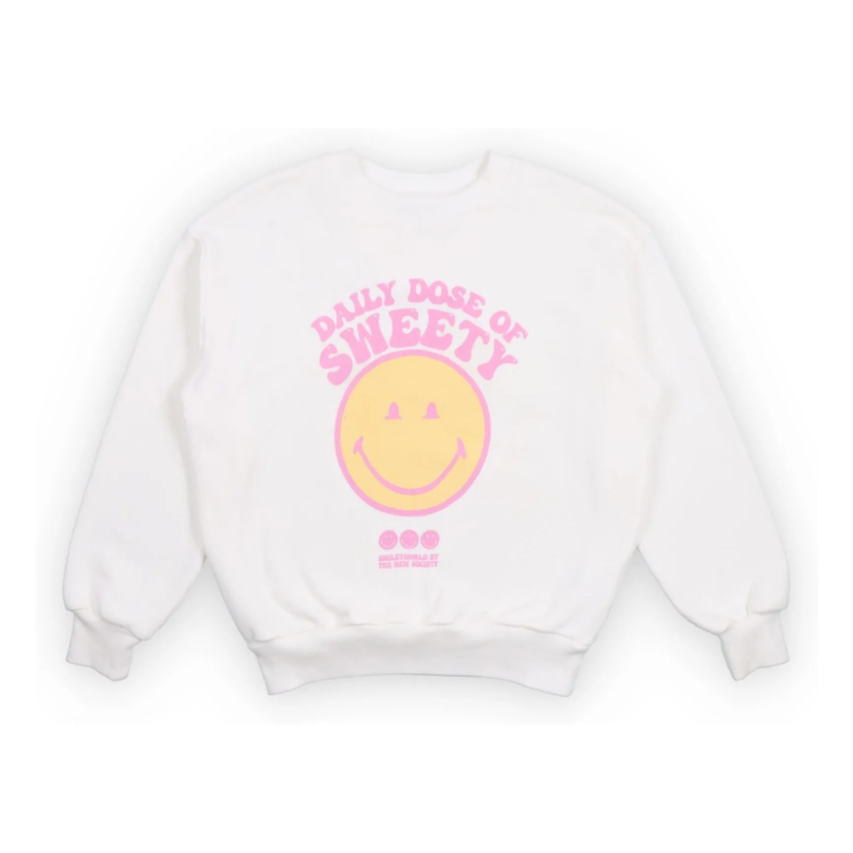 The New Society White Smiley Sweatshirt