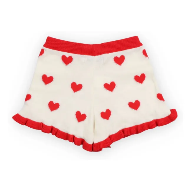Pantalones cortos de jacquard Maqui Hearts | Blanco