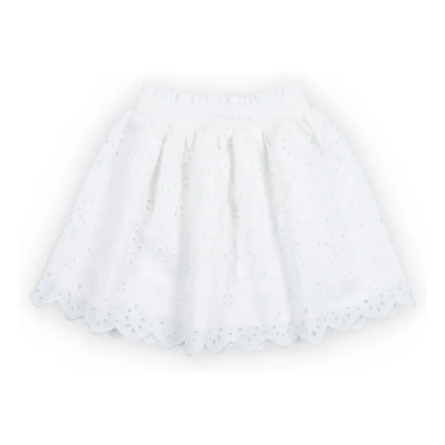 Jupe Broderie Anglaise Sakura | Blanc