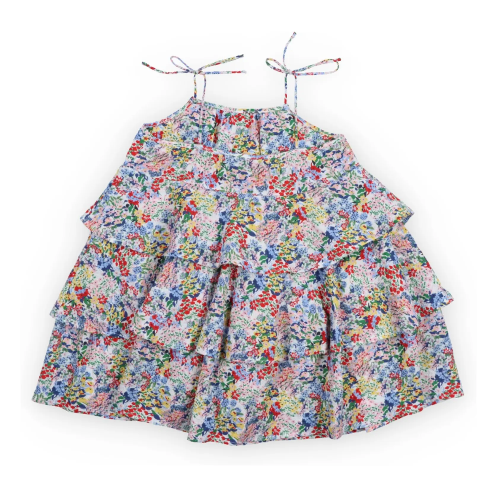 Robe Volants Verbena Fleurie | Bleu- Image produit n°1