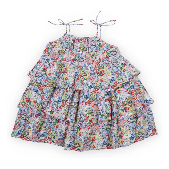 Verbena Fleurie Ruffle Dress | Blue