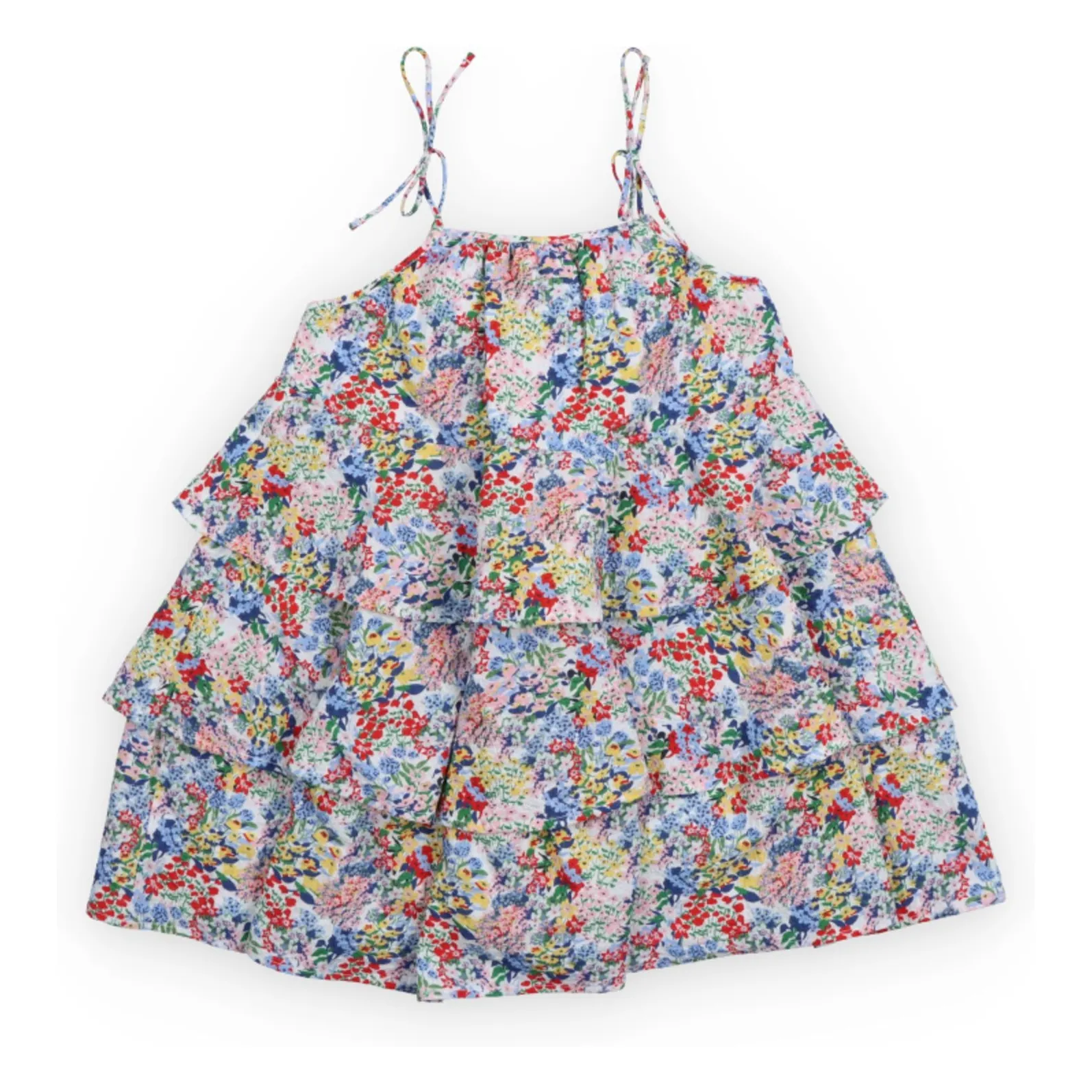 Robe Volants Verbena Fleurie | Bleu- Image produit n°0