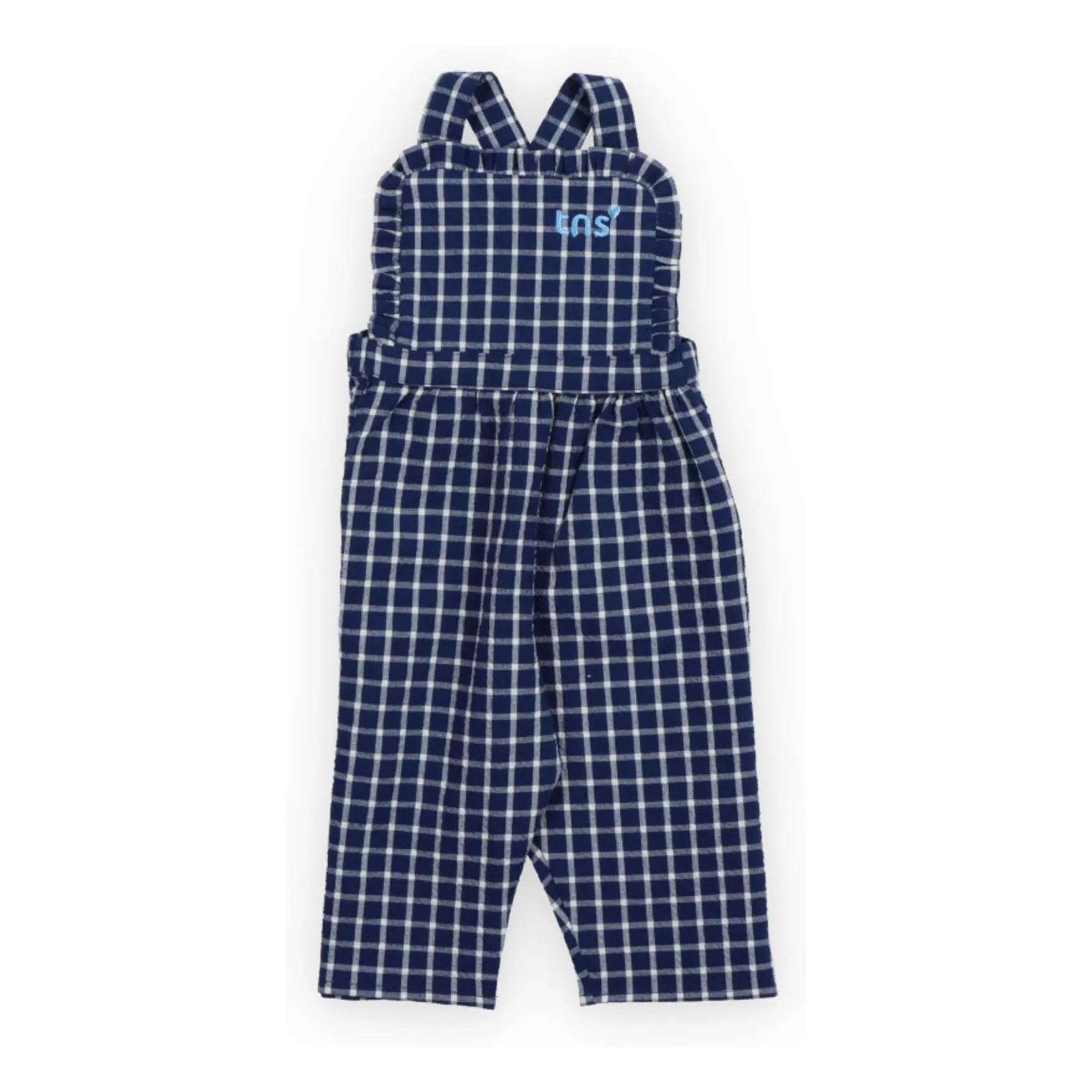 Salopette Jasmine Carreaux | Bleu foncé- Image produit n°0