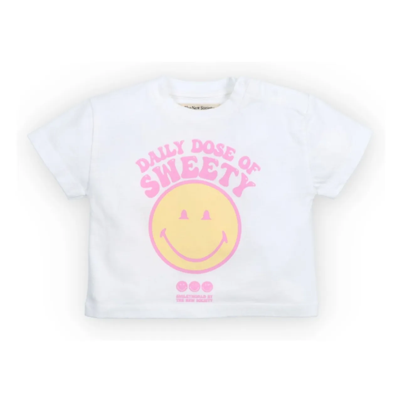 The New Society White Smiley Baby T-Shirt