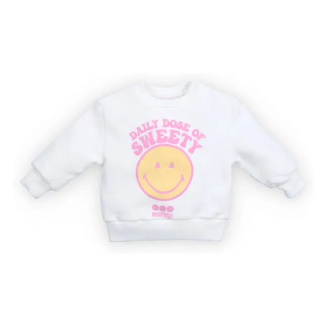 Smiley Baby Sweat | White