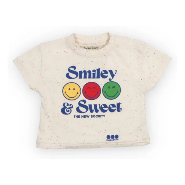 Camiseta Smiley y Sweat Baby | Crudo color natural