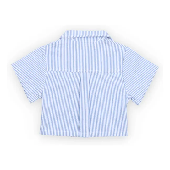 Chemise Almond Rayée Seersucker Bébé | Bleu Clair