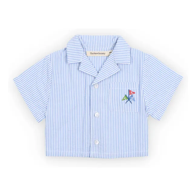 Chemise Almond Rayée Seersucker Bébé | Bleu Clair