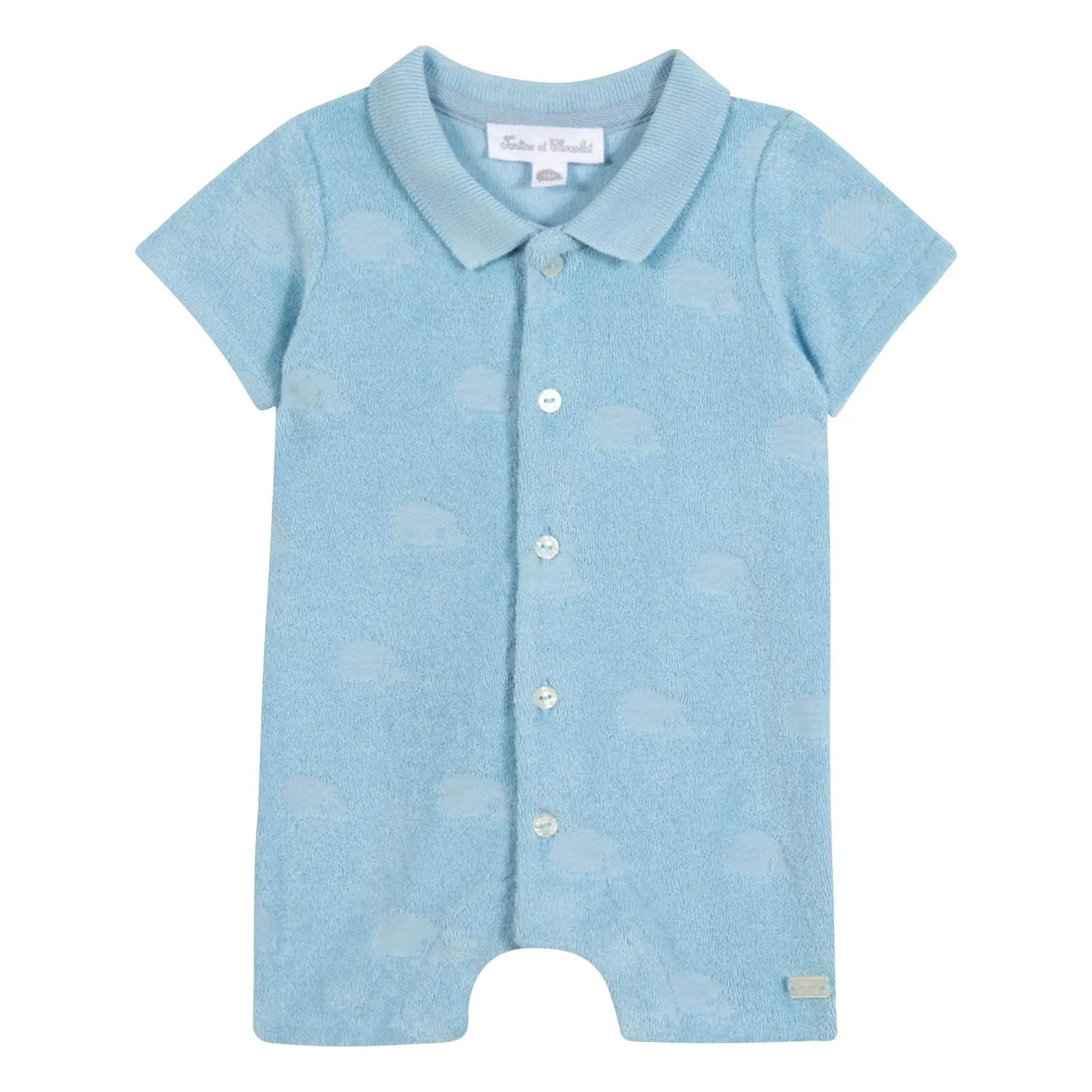 Tartine Et Chocolat Boys Sky Blue Combishort Nuages Eponge
