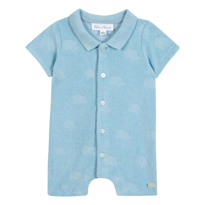 Playsuit Nubes de Toalla | Azul cielo- Imagen del producto n°0