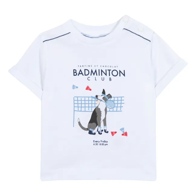 T-shirt Badminton Club Chien | Blanc
