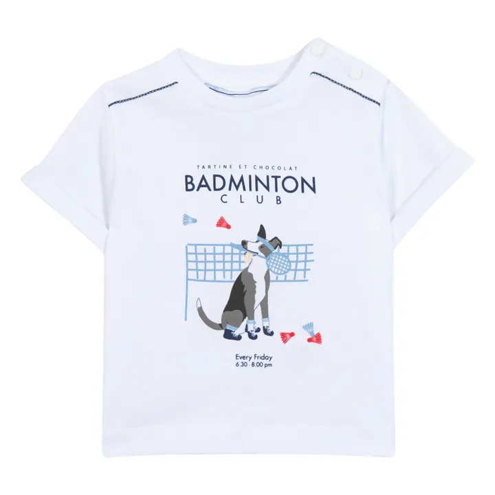 Camiseta para perro del Club de Bádminton | Blanco- Imagen del producto n°0
