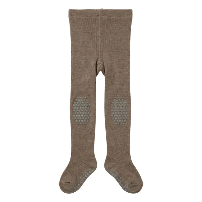 Leotardos antideslizantes de algodón ecológico | Camel