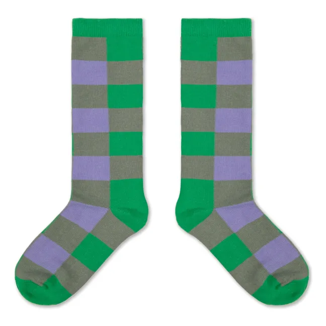 Chaussettes Hautes Carreaux | Vert