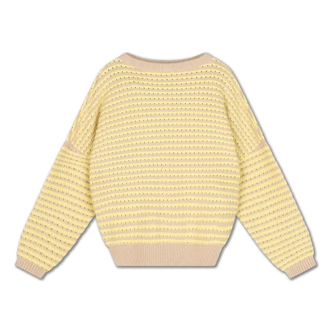 Jersey de punto a rayas | Amarillo palo