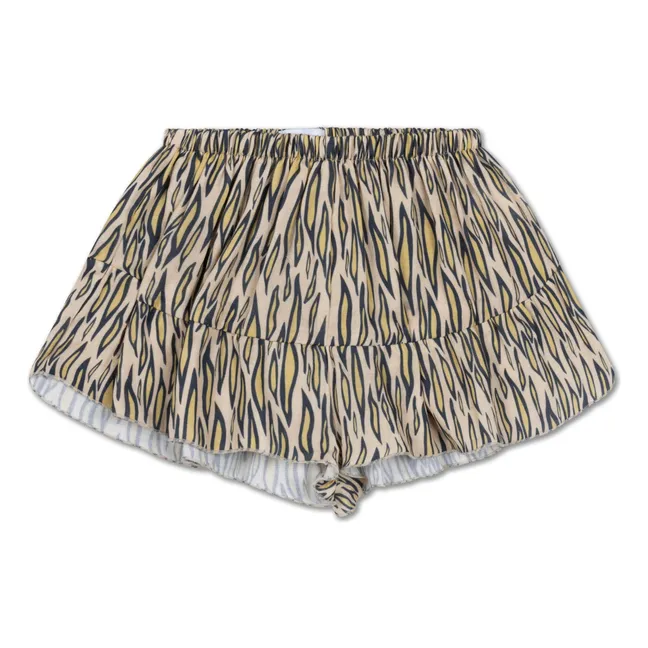 Organic Cotton Tiger Short Skirt | Light brown