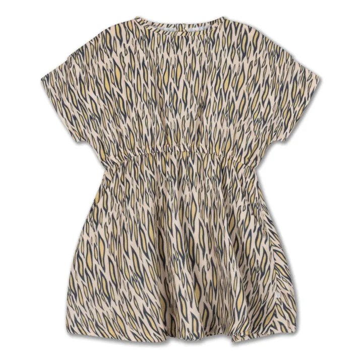 Vestido Peplum Algodón Ecológico Tigre | Marrón claro- Imagen del producto n°0