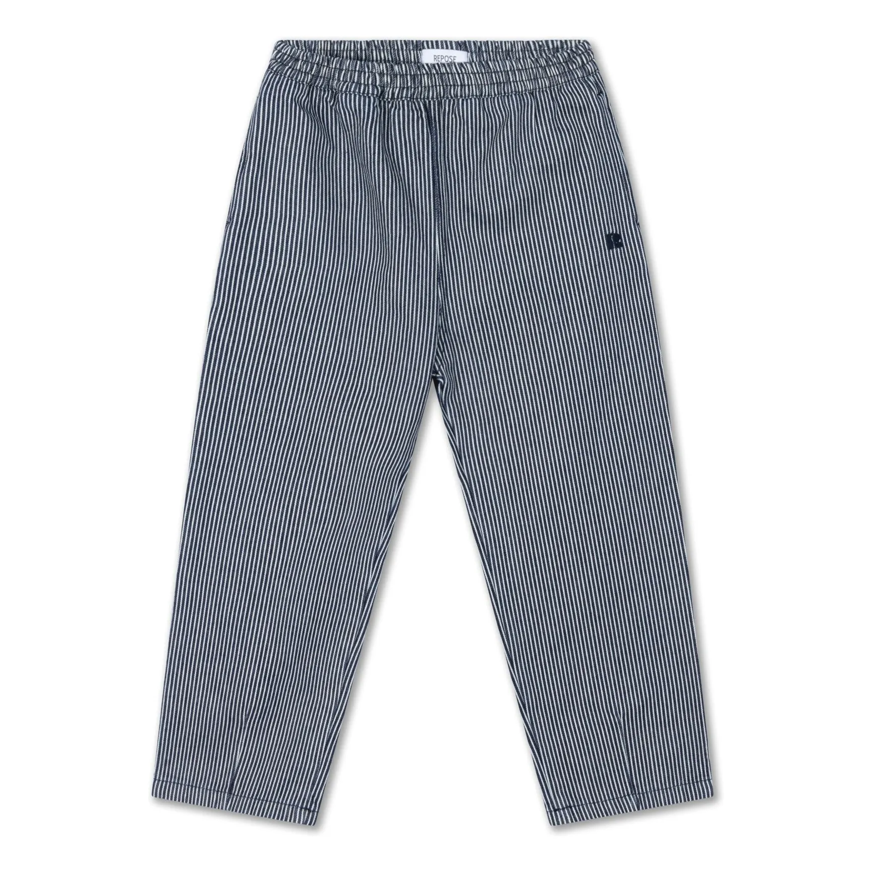 Repose Ams Blue Striped Elasticated Waist Pants Organic Cotton