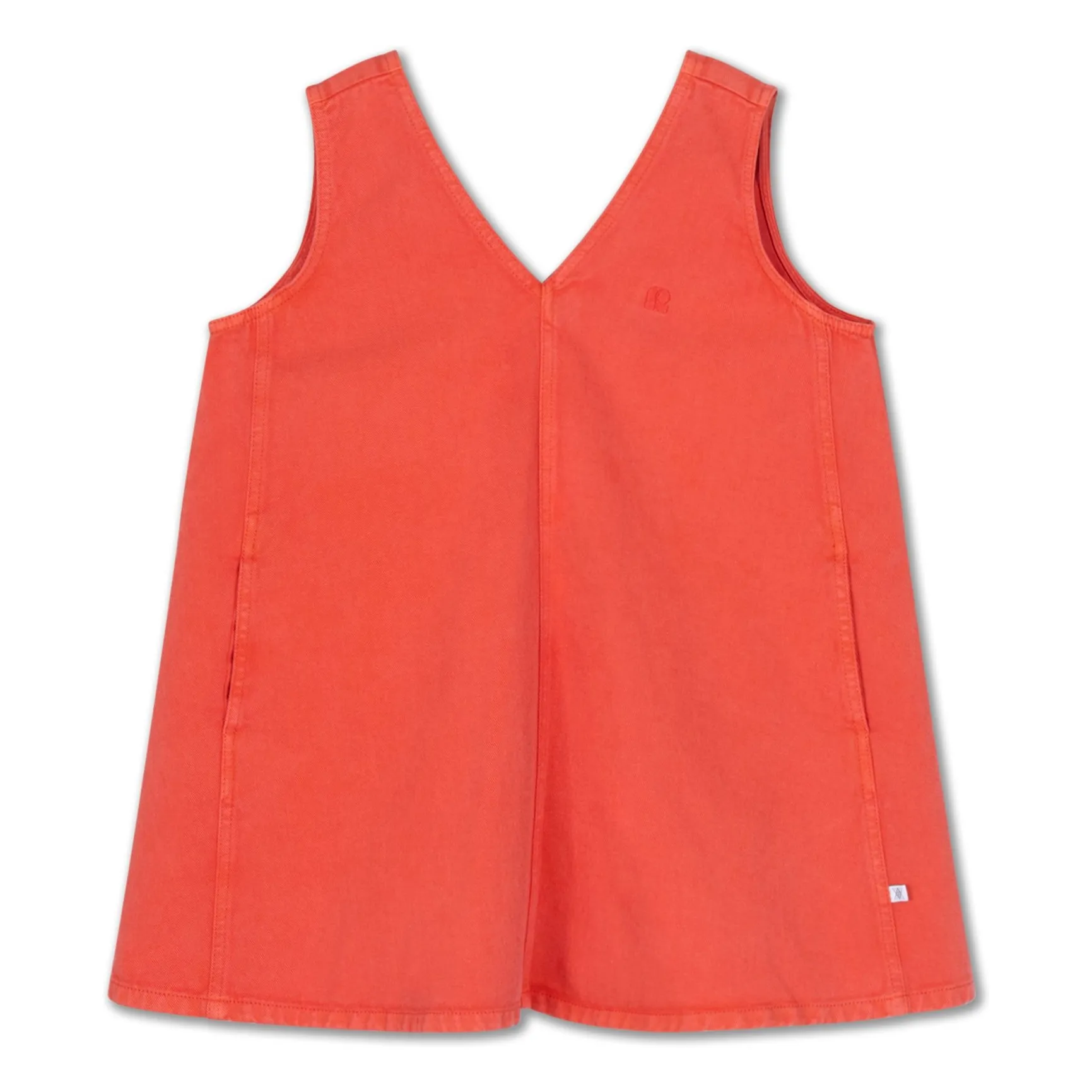 Repose Ams Red Organic Cotton Denim Pinafore Dress