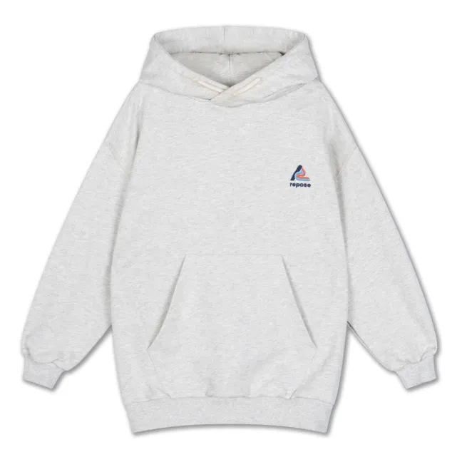 Organic Cotton Logo Hoodie | Heather white