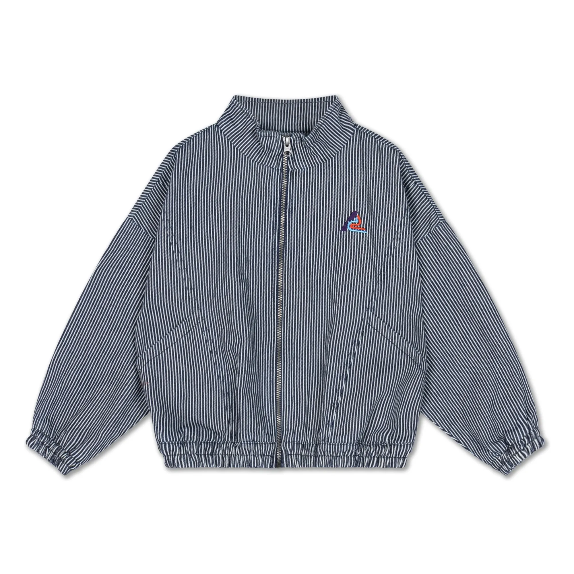 Repose Ams Blue Striped Organic Cotton Windbreaker