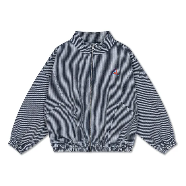 Coupe Vent Rayé Coton Bio | Bleu