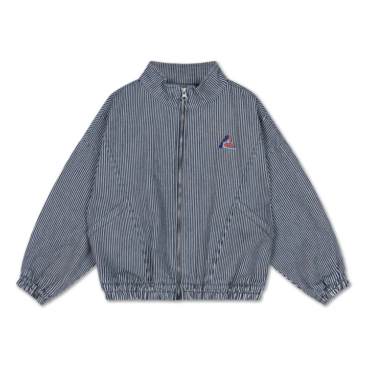 Cortavientos a rayas de algodón ecológico | Azul- Imagen del producto n°0