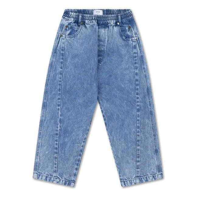 Organic Cotton Balloon Jeans | Washed blue