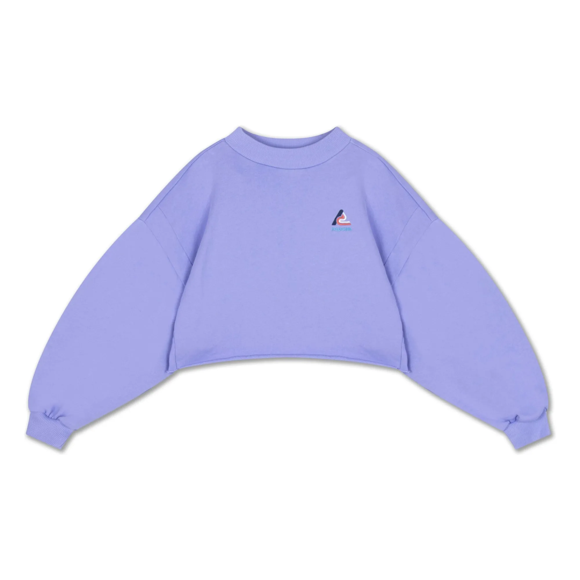 Repose Ams Lilac Organic Cotton Logo Crop Sweat