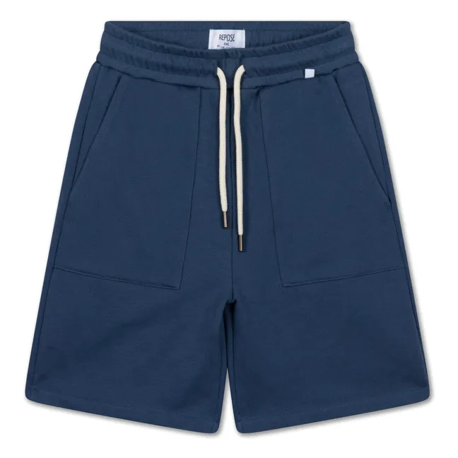 Pantalones cortos Jogger de algodón orgánico | Azul oscuro