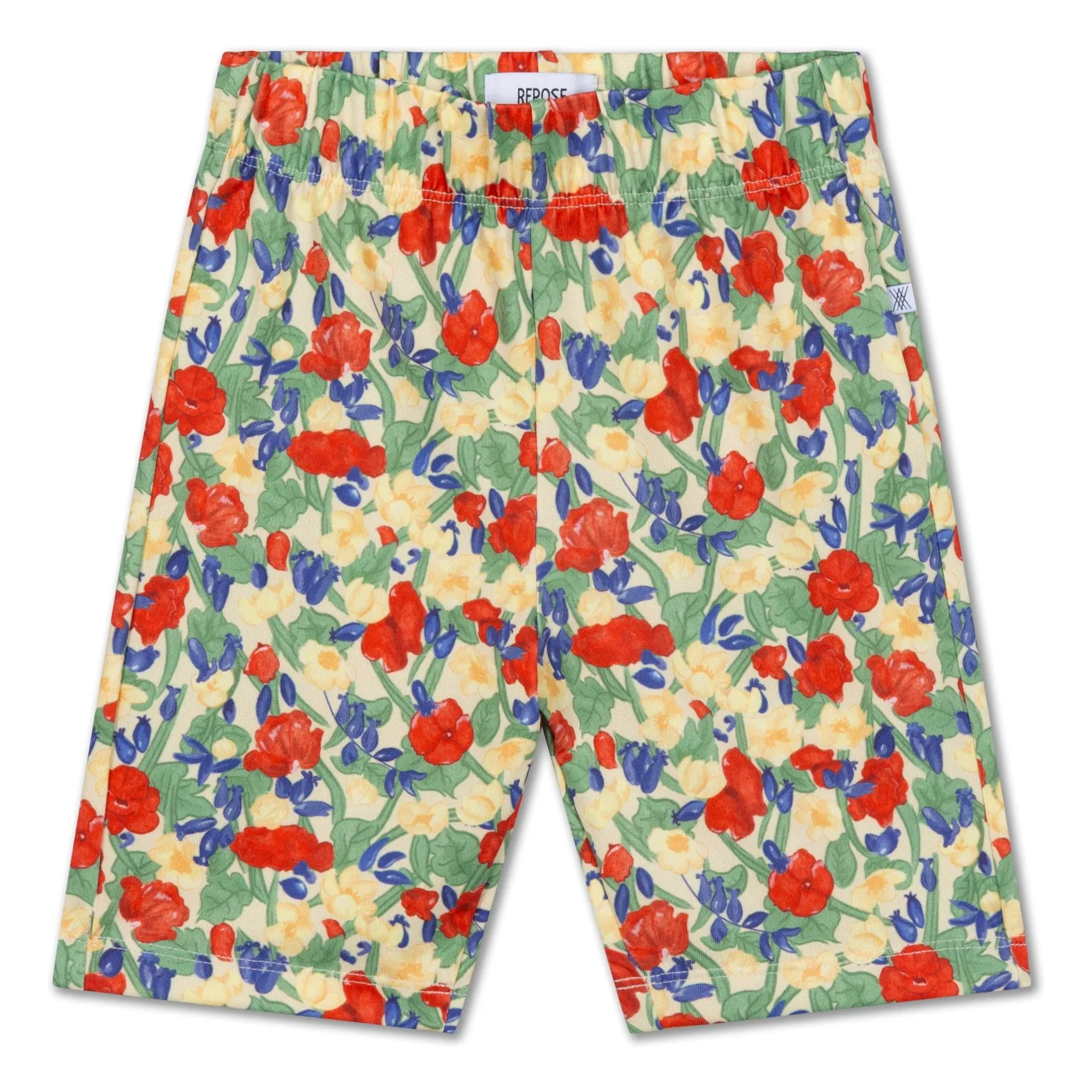 Repose Ams Pale Yellow Floral Cycling Shorts Recycled Fibers