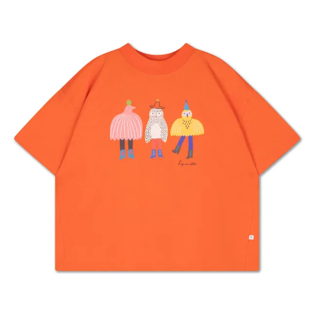 T-shirt Baxy Oiseaux Coton Bio | Orange