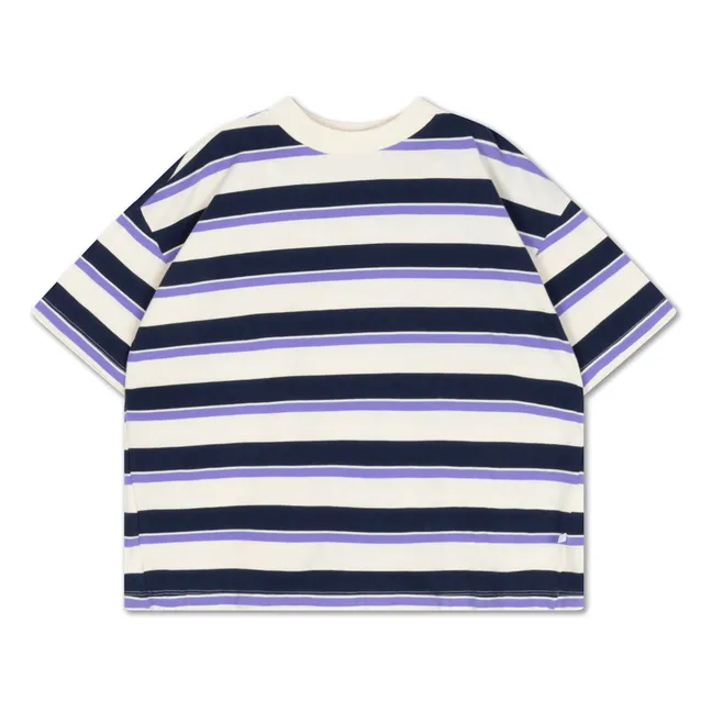 Boxy Striped Organic Cotton T-shirt | Cream