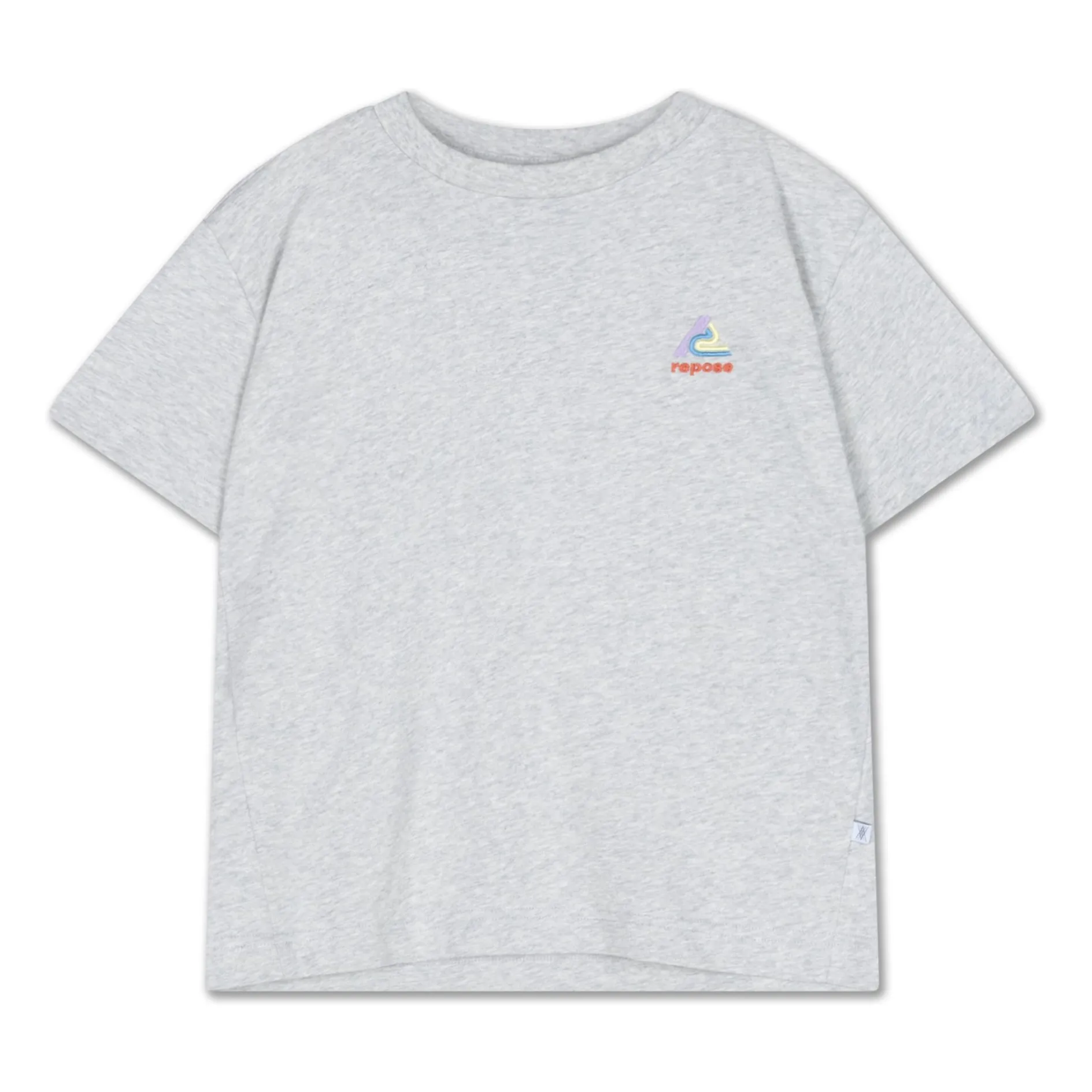 Repose Ams Heather Grey Logo T-Shirt Organic Cotton
