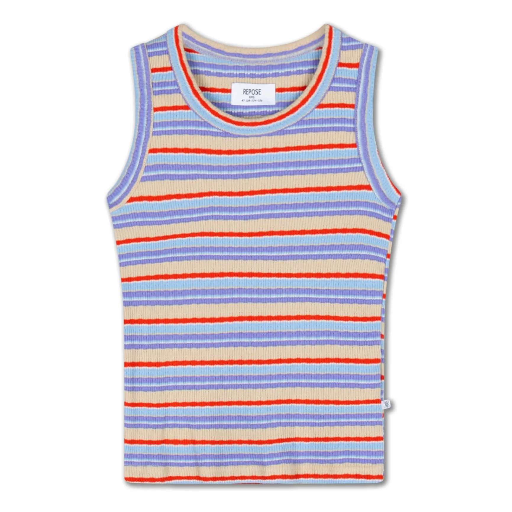 Repose Ams Lilac Striped Rib Tank Top Organic Cotton