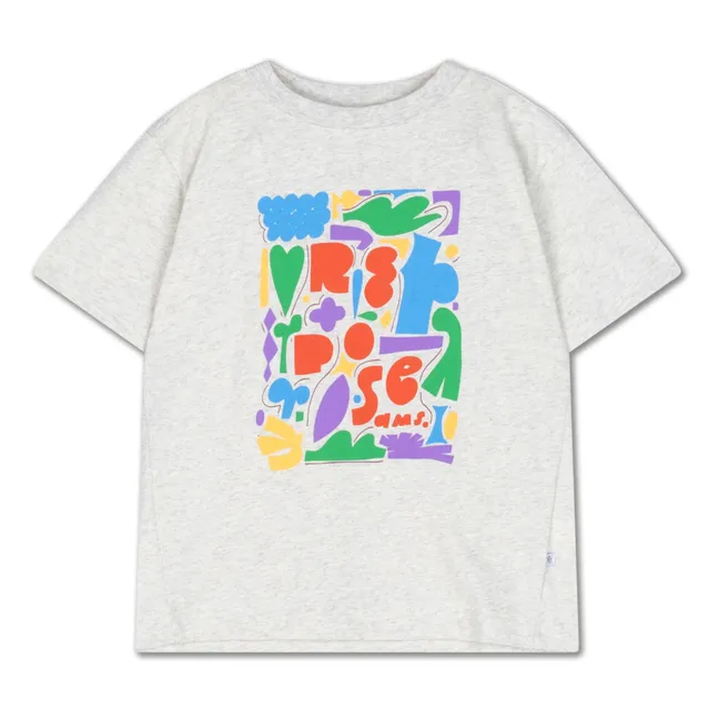 T-shirt Logo Graphic Coton Bio | Gris chiné