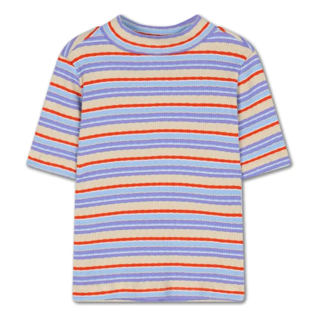 Striped Rib T-shirt Organic cotton | Lilac