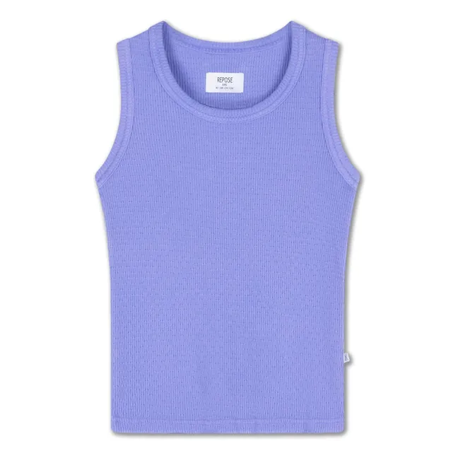 Débardeur Côtelé Coton Bio | 	Lilas