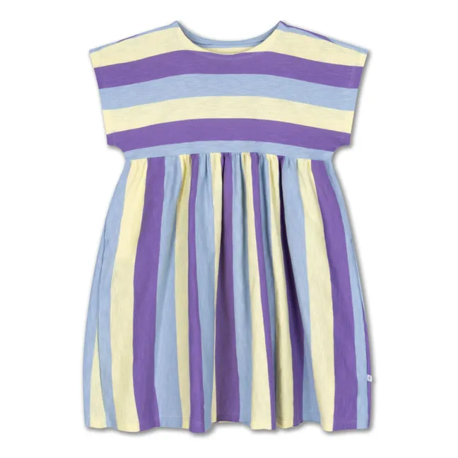 Striped Organic Cotton Dress | Purple