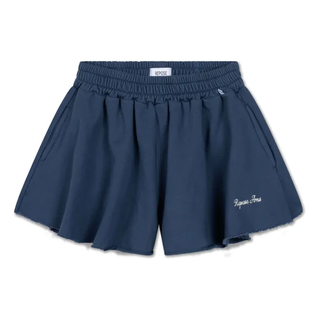 Cut Off Logo Jogger Shorts Organic Cotton | Dark Blue