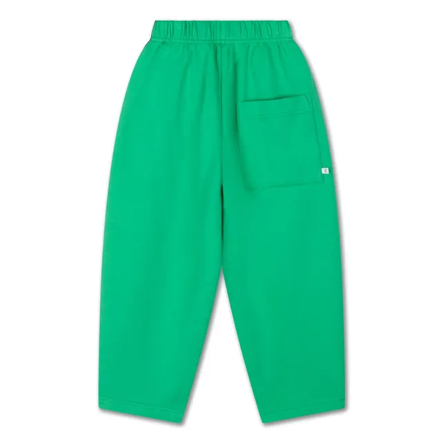 Jogger Large Bandes Coton Bio | Vert