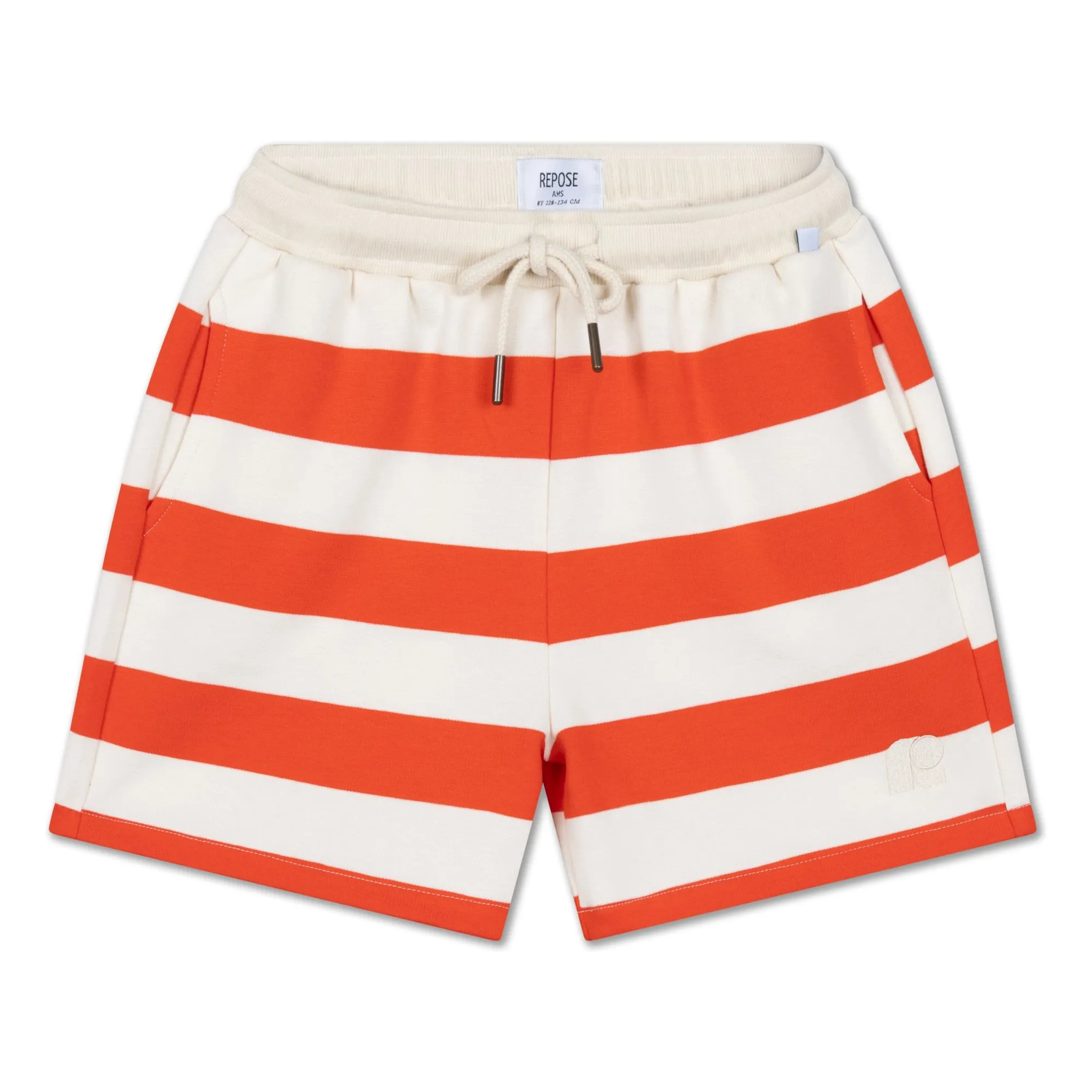 Repose Ams Red Organic Cotton Striped Jogger Shorts