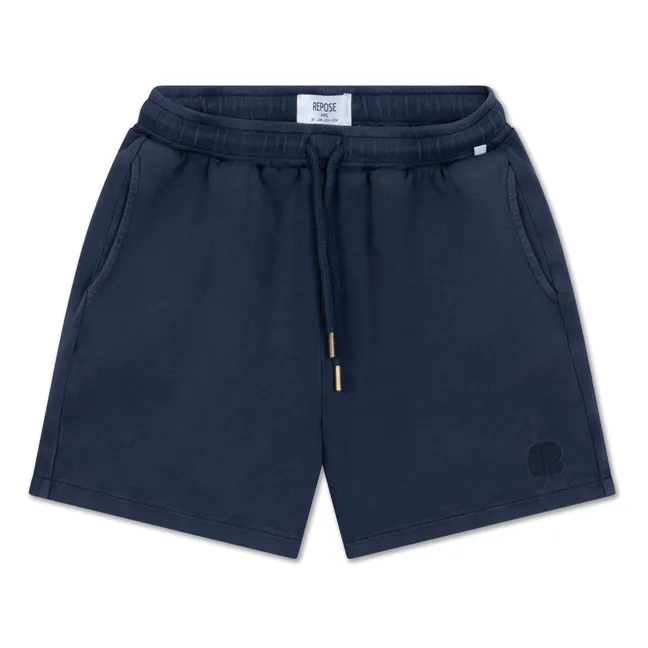 Short Jogger Cordon Coton Bio | Bleu nuit