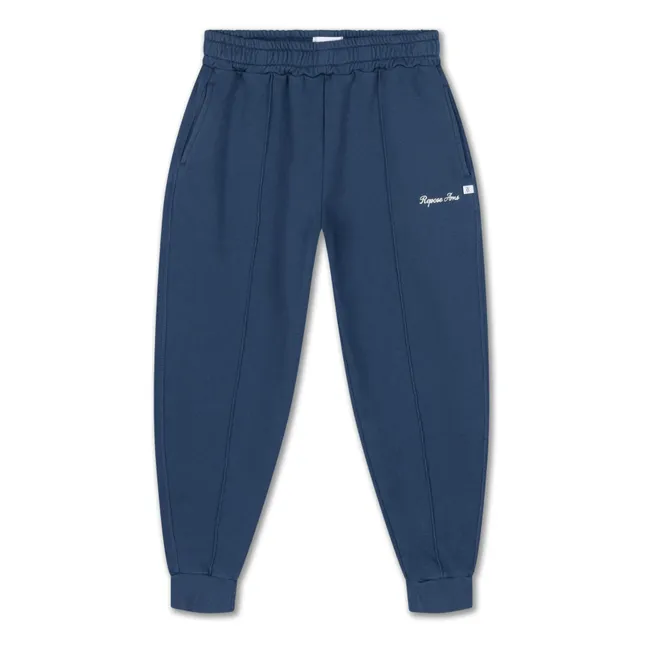 Jogger Logo Coton Bio | Bleu foncé