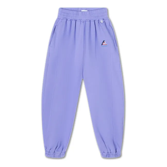 Joggers con logo grande de algodón orgánico | Lila