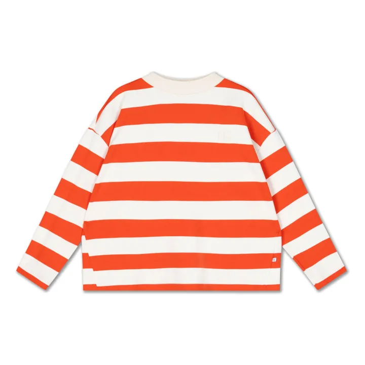 Sweat Boxy Rayé Coton Bio | Orange- Image produit n°0