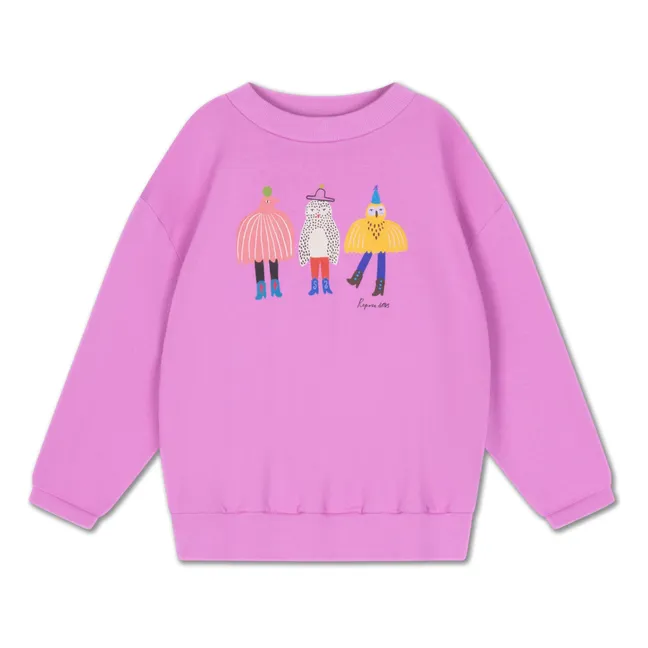 Sweat Oversized Cozydrop Oiseaux Coton Bio | Rose