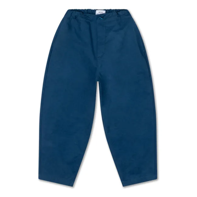Organic Cotton Wide Leg Adjustable Pants | Blue